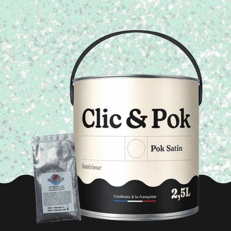 Peinture Effet Pailleté pour Murs & Plafonds - POK PAILLETTE - 2,5L - Vert Louise (1/4)