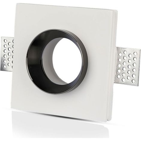 V-TAC VT-866 portafaretto incasso scomparsa quadrato gesso con bordo metallo cromato 1xGU10-GU5.3 - SKU 3149 (1/5)