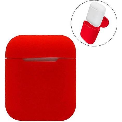 Strapazierfähige Silikon-Schutzhülle für AirPods True Wireless Kopfhörer und Ladecase (Rot) (1/3)