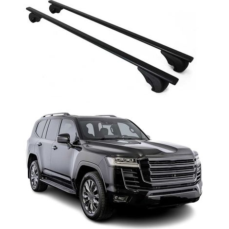 OMAC Dachträger Querträger für Toyota Land Cruiser J300 2022-2026 – Abschließbar – Max. 75 kg – 2 Stangen Stahl Schwarz (1/5)