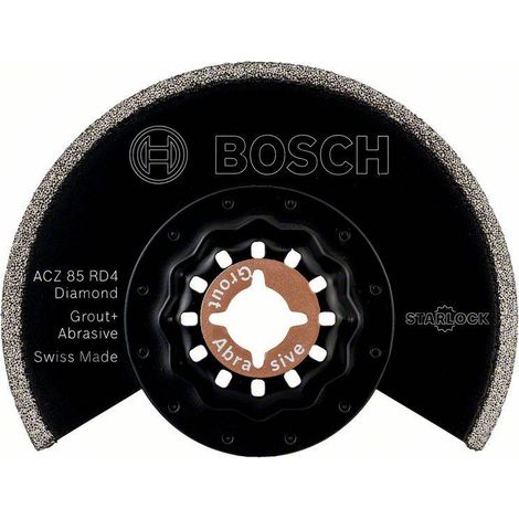 Lame segments, Réf. Bosch : ACZ 85 RD, Qualité de lame de scie RIFF diamant, Ø 85 mm, Utilisation : Pour les joints, les carrelages tendres, l'époxy/GFK (1/4)