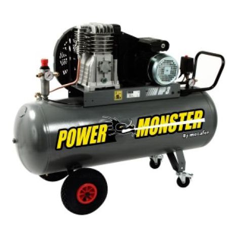 Mecafer – Compresseur 150L 3HP 10 Bar – Moteur bi-cylindre fonte/aluminium – 3 sorties rapides – Compatible tous accessoires – 425200