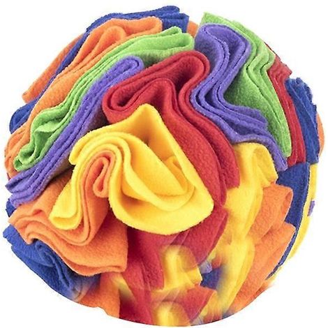 Interaktives Leckerli-Spender-Spielzeug für Hunde, 15 cm, Regenbogenfarben, fördert das natürliche Futtersuchverhalten.
