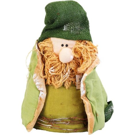 Decorazione natalizia ecologica - Babbo Natale in piedi di colore verde, 40 cm (1/4)