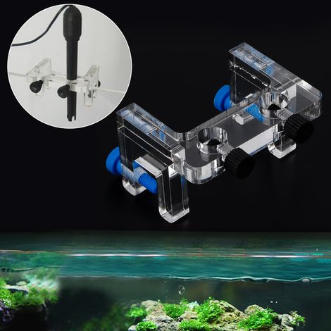 Support de tuyau d'aquarium en acrylique transparent et durable, fixation fixe, pour sonde d'aquarium. (1/5)