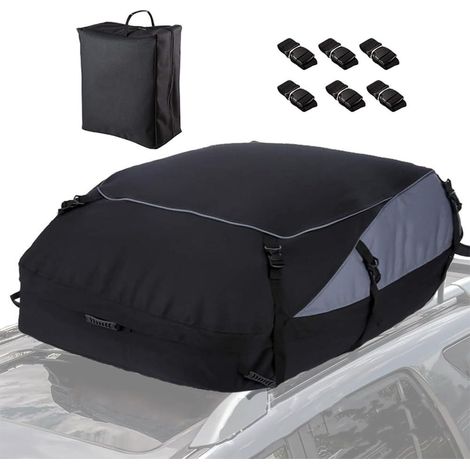Groofoo – Coffre de toit pliable 130×100×45 cm – Étanche 1000D – Capacité 20 pieds cubes – Fixation rapide sur tous véhicules