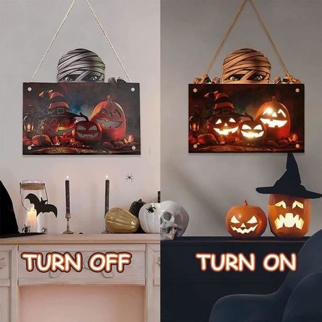 Halloween Horreur Deco Halloween Citrouille Momie Pendentif Horreur Atmosphère Panneau de Porte Idéal pou DECORATION DE FETE MURALE (1/4)