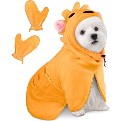 Microfiber Dog Bathrobe, Adjustable Absorbent Towel, Winter Bathing Suit (1/5)