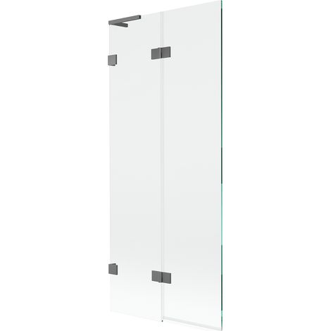 Mexen Lunar L biombo de baño de 2 puertas izquierdo 80 x 150 cm, transparente, metal oscuro - 897L-080-100-95-00-L (1/5)