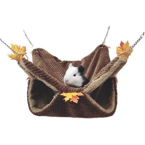 Hamac pour cochon d'Inde, furet, rat, jouet, accessoires pour cage de petits animaux, tunnel de cachette et hamac superposé pour rat, furet, cochon d'Inde, hamster, planeur de sucre, poussin (1/4)