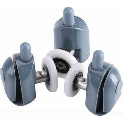 de 4 parois de douche individuelles pour roulettes de porte (1/5)