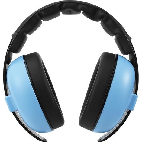 Protection auditive pour enfants, casque antibruit avec coussinets en mousse souple, protection auditive ajustable, casque de sécurité pliable, bleu (1/5)