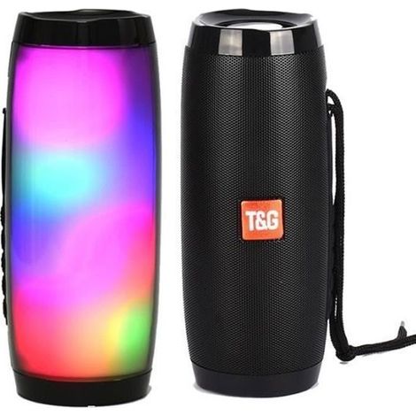 Caldion Leistungsstarker Bluetooth-Lautsprecher mit 360°-Stereo-Surround-Sound, tragbarer kabelloser Lautsprecher – IPX5 wasserdicht für Pool und Strand – mit LED-Beleuchtung (1/4)