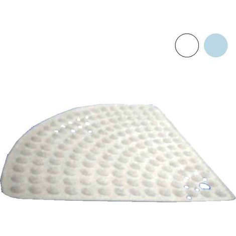 Tapis de douche antidérapant anglé. Blanc. 60 cm Ridap