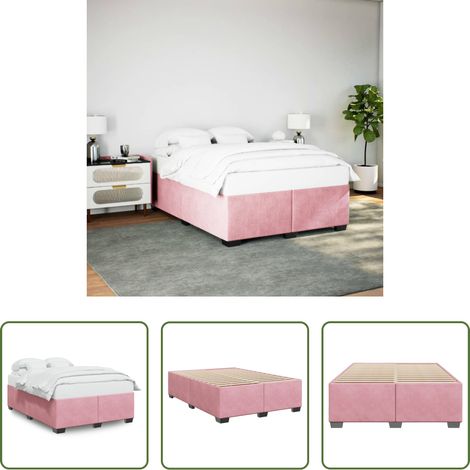 Samt - Bettgestell Rosa 140x200 cm Samt (1/5)