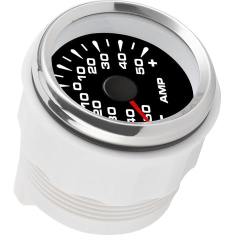 50-A-Amperemeter mit LCD-Anzeige, geeignet für Schrittmotoren, IP67 wasserdicht, universell einsetzbar, schwarzes Zifferblatt, silbernes Gehäuse (1/5)