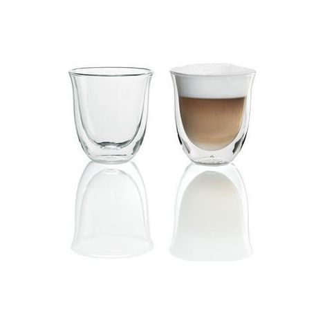 De'Longhi 5513214601 Set 2 Bicchieri da Cappuccino Doppia Parete Termica Vetro Borosilicato 270 ml colore Trasparente (1/2)