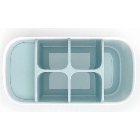 Porte Brosse À Dents - Support Tubes Dentifrice - Plastique - Blanc Et Bleu Ciel - 1 Pièce (1/4)