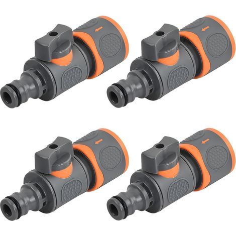Lot de 4 Vanne D'arrêt De Tuyau Lavage Voiture et Jardin à Libération Rapide, Connecteurs Et Raccords D'eau, Contrôle du Débit D'eau Pour Arroser L'agriculture le - (1/5)