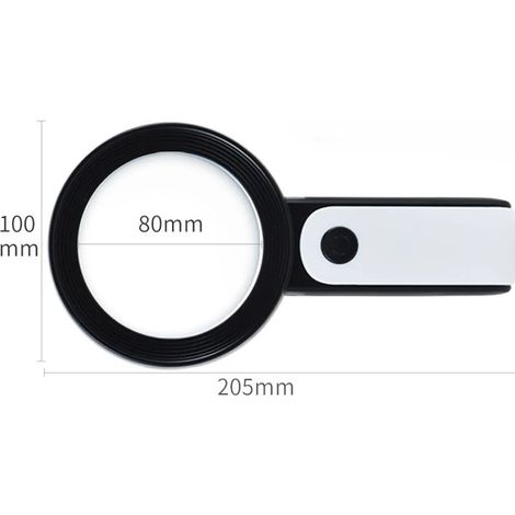 Loupe de poche, 18 LED, extra large (100 mm), grossissement x30, éclairée pour la lecture et les loisirs. (1/5)