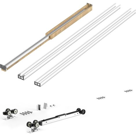 Kit de cadre pour porte coulissante à galandage 610 à 914 mm, hauteur 2134 mm, fermeture amortie bidirectionnelle, galvanisé (1/5)
