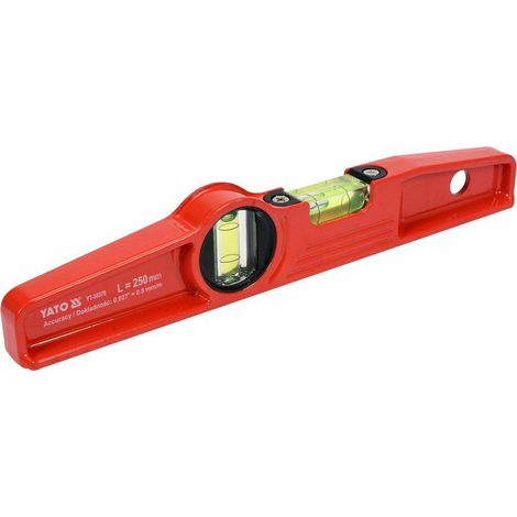Livella trapezoidale da 250 mm, corpo in alluminio pressofuso, due fiale, magneti YT-30370 yato