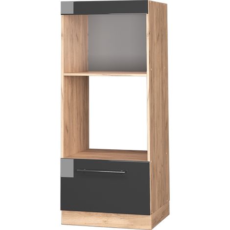 Armoire micro-ondes Fame-Line, Anthracite Haute brillance, 60cm ouvert, Vicco