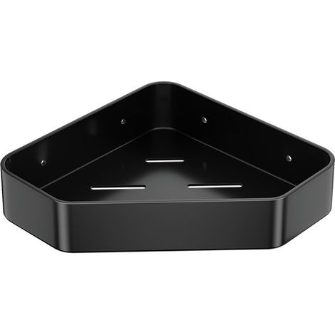 Duschablage ohne Bohren, Eckablage für Shampoo und Duschgel, Wandmontage, 2-teilig, Schwarz