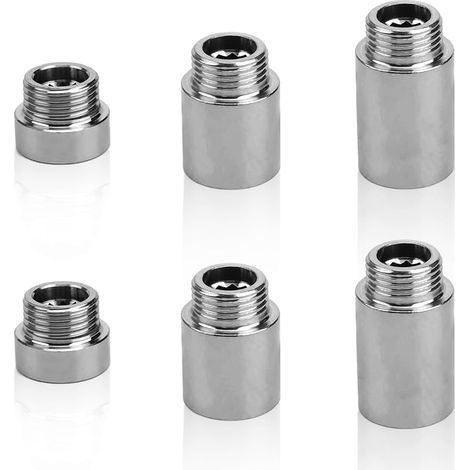 6-teiliges 1/2"-Armaturenverlängerungsset, Edelstahl, Außengewinde, für Dusche und Ventil (1/5)