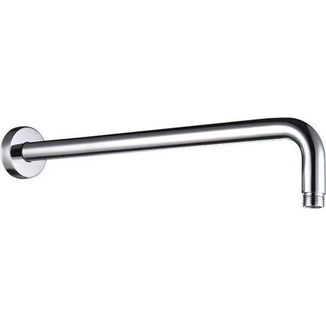 Bras de douche tube rond J en acier inoxydable avec fonction anti-calcaire(40cm) (1/4)