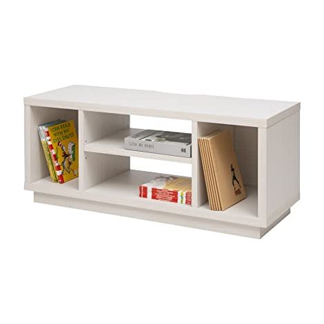 Iris Ohyama, Porta TV/Mobile TV/TV Supporto in legno/Porta TV con ripiani aperti/Porta TV per TV da 43 pollici, Legno massello, Ufficio, Soggiorno - TV Cabinet Standard OTS-100S - Quercia Bianco