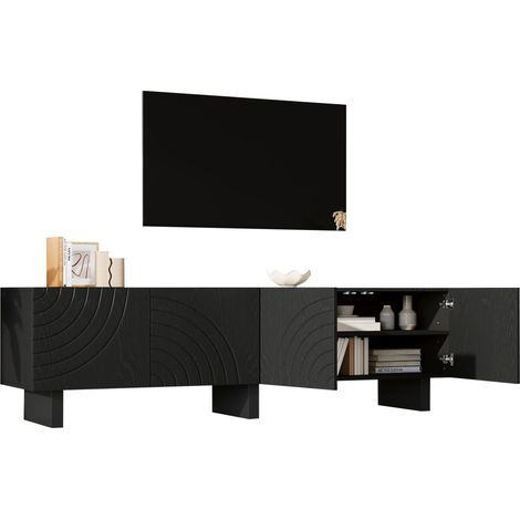 CHICFURN Mobile TV 180 x 40 x 55 cm in pannello truciolare nero, fino a 75 pollici (1/5)