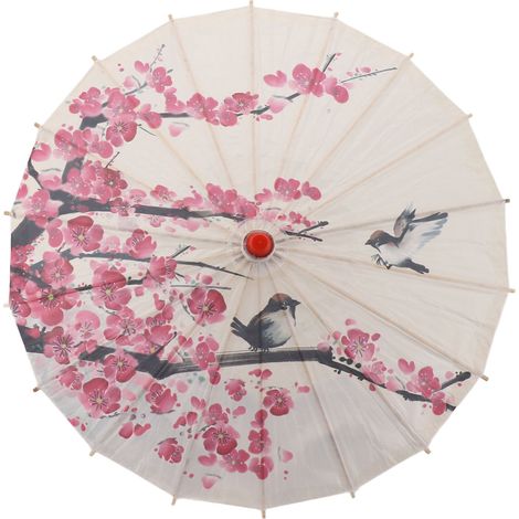 Parapluie chinois en papier huilé fait main, poignée en bois, idéal pour spectacles, mariages et fêtes, décoration événementielle traditionnelle (1/5)