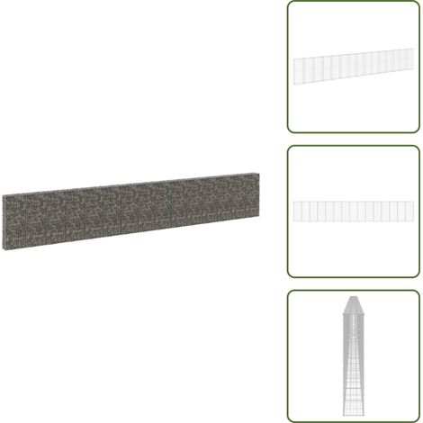 Griglia di contenimento - vidaXL Gabbione con Copertura in Acciaio Zincato 900x30x150 cm - Muro domestico
