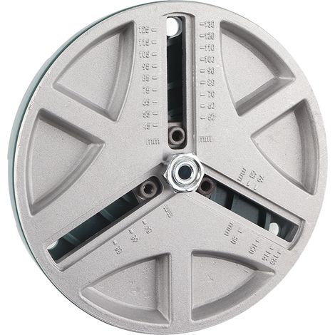 Scie cloche circulaire réglable 45-130mm ouvre-trou rond avec mèche de centrage et lames 3 dents, kit 2 pièces nylon alliage zincique argent noir (1/5)