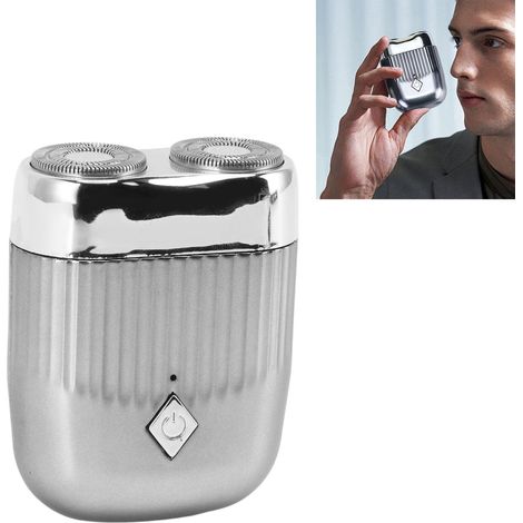 Mini-Elektrorasierer in Silber, wiederaufladbarer tragbarer Rasierer, abwaschbarer Rasierer (1/5)