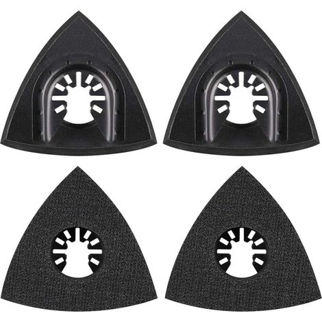 4Pcs Patin de Ponçage 76mm Multi-outil Accessoires pour Patin de Fixation, Lame à Multi Outil, Accessoires Outil Oscillant pour Worx Mikita Dewalt Power Tool, Worx Tool, Bosch Multi Outil