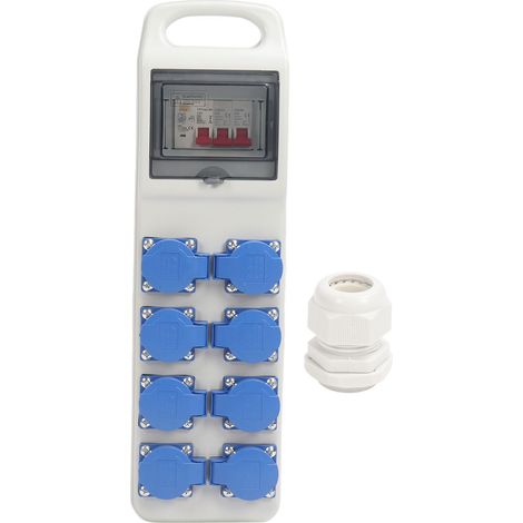 Boîte de prise industrielle, 8 voies, étanche IP65, Distribution Portable avec disjoncteur de fuite, 200 à 250vac