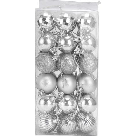 36 Boules de Noël Incassables, Décorations d'Arbre de Noël Argentées pour Fêtes et Célébrations (1/5)