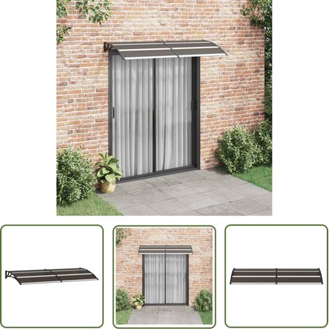 The Living Store Auvent de porte Noir 200x75 cm PC - Auvent De Porte - Abri De Porte - Protection Solaire - Store Extérieur - Ombrage Terrasse (1/5)