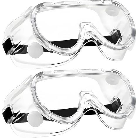 Lot de 2 paires de lunettes de sécurité, lunettes de travail pour porteurs de lunettes, lunettes de sécurité anti-poussière, transparentes, anti-buée, lunettes de sécurité (1/5)
