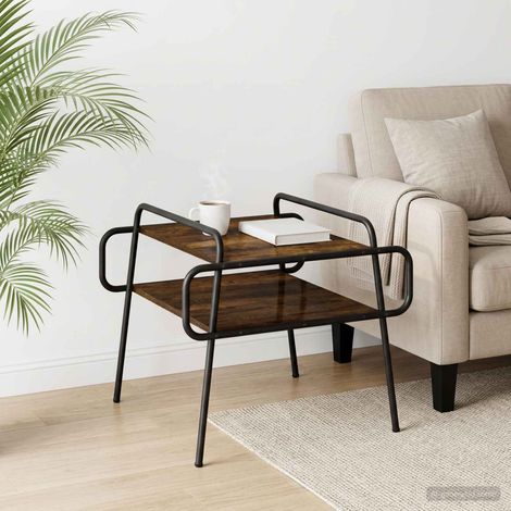 vidaXL Mesa de centro Roble Ahumado 50 x 50 x 51 cm (1/5)
