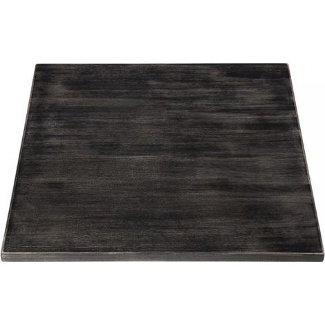 Plateau de table carré (L)700 x (P)700 mm, finition noir vintage (1/5)