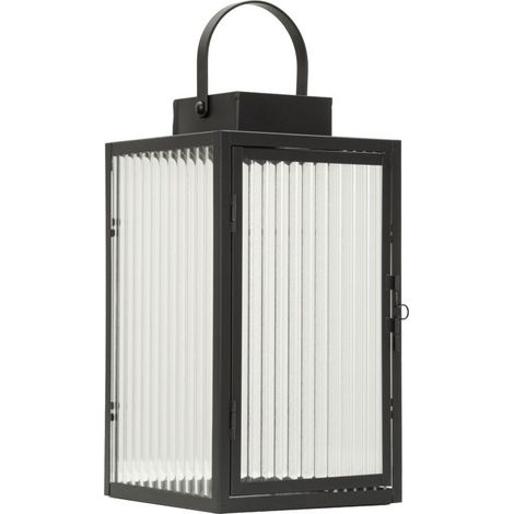 Lanterne Design Strié "Simply" 28cm Noir (1/5)