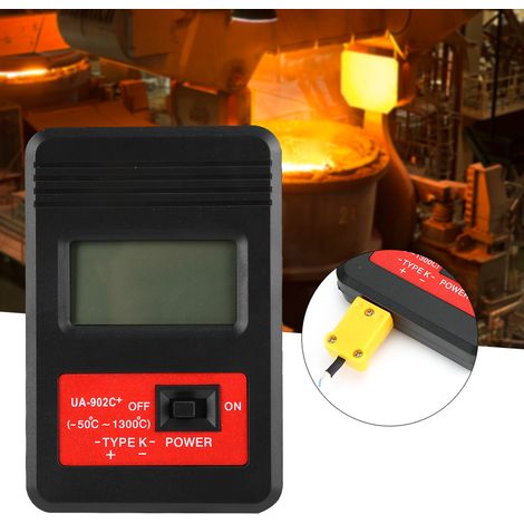 UA902C Tragbares digitales LCD-Thermometer Typ K mit Thermoelement-Messvorrichtung und Temperaturfühler/Thermoelementsensor UA902C (1/5)