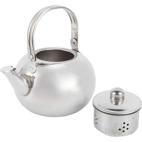Théière en acier inoxydable 304, cuiseur à Induction à fond plat, bouilloire à eau, théière avec filtre argenté, 14cm, 1L (1/5)