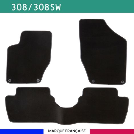 Tapis de voiture - Sur Mesure pour 308 / 308SW (2007 - 2013) - 3 pièces - Tapis de sol antidérapant pour automobile (1/4)