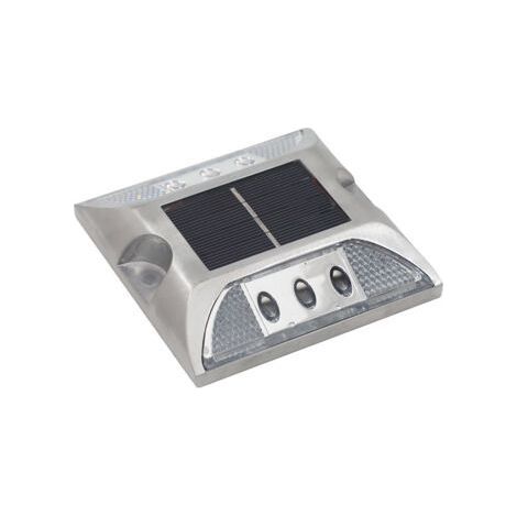LAN LED-Solar-Bodenmarkierungen, Solarbeleuchtung für Terrassen und Einfahrten, LED-Straßenreflektor, wasserdichter Außenlichtmast für Einfahrten und Autobahnen (Weiß) (1/5)