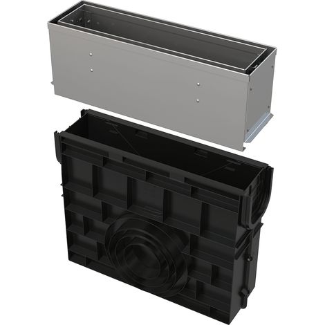 Alcadrain AVZ101R-R322R Servicebox für Schlitzrinne, asymmetrisch, 160 mm, Edelstahl (1/4)