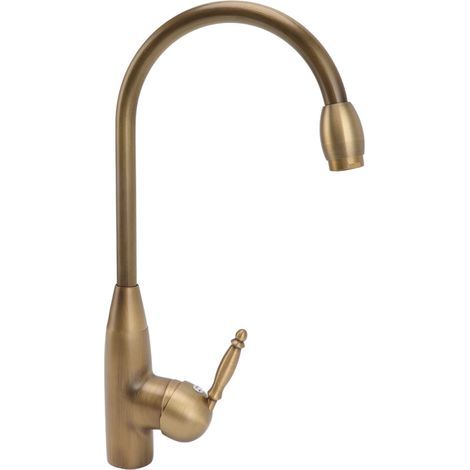 Robinet de Salle de Bain en Laiton Antique, Robinet à Poignée Unique Résistant aux Rayures pour Lavabo (1/5)
